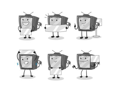 Eski TV grubu karakteri. maskot vektosu