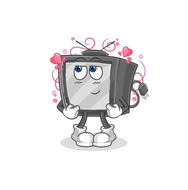 Eski TV utangaç vektörü. karikatür