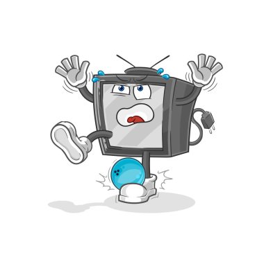 Bowling çizgi filminin eski televizyon hiten 'i. karikatür maskotu vektosu