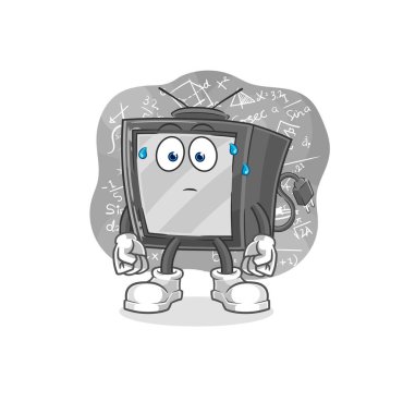 Eski televizyondaki sert vektör. karikatür