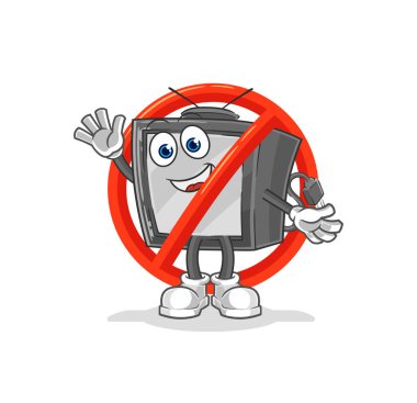 Eski televizyon maskotuna hayır demek. çizgi film vektosu