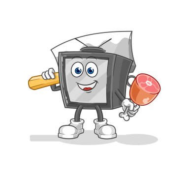 Eski TV Kasabı illüstrasyonu. karakter vektosu