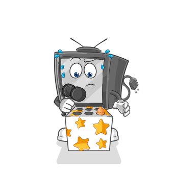 Eski televizyon oyunu bir köstebek maskotunu hakladı. çizgi film vektosu