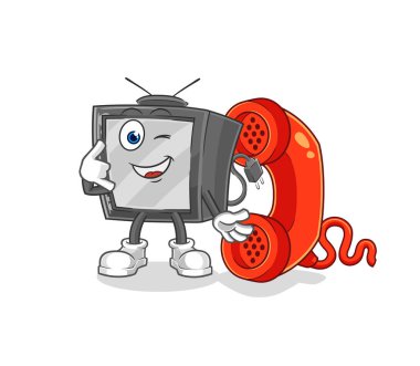 TV 'nin eski maskotu. çizgi film vektosu