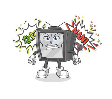 Eski TV anime kızgın vektörü. karikatür