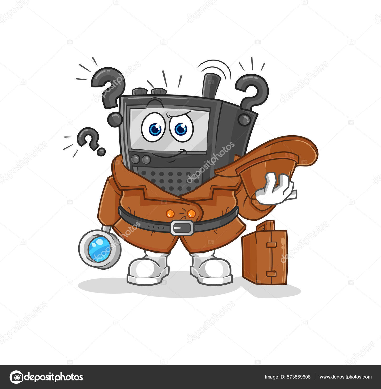 Walkie Talkie Detective Vector Cartoon Characte Stock Vector Image by ©.com #573869608 Walkie Talkie Detective Vector Cartoon Characte Stock Vector Image by ©.com #573869608