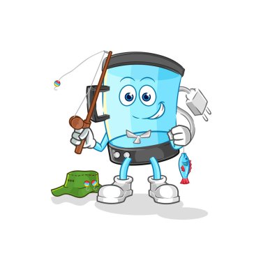 Blender balıkçılığı illüstrasyonu. karakter vektosu