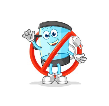 Blender maskotuna hayır demek. çizgi film vektosu