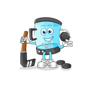 Hokey vektörü oynayan blender. karikatür