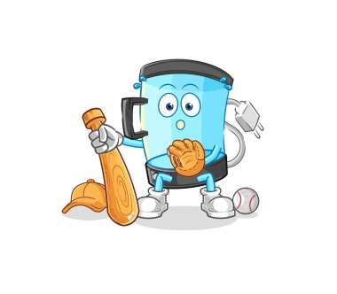 Blender beyzbol yakalayıcı çizgi filmi. karikatür maskotu vektosu