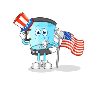 Blender Sam Amca karakteri. karikatür maskotu vektosu