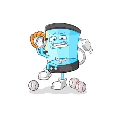Blender beyzbol sürahi çizgi filmi. karikatür maskotu vektosu
