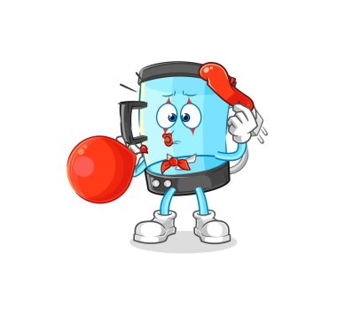 Balon şişiren pandomim. karikatür maskotu vektosu