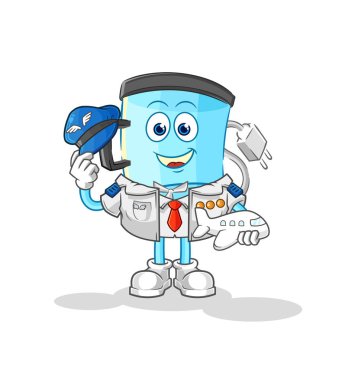 Blender pilot maskotu. çizgi film vektosu