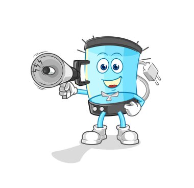 Hoparlörleri tutan blender vektörü. karikatür