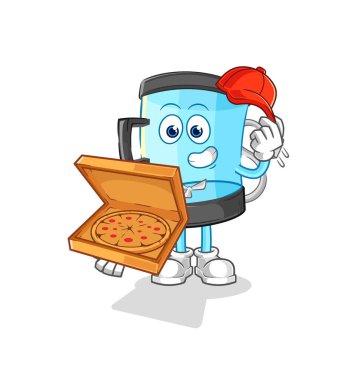 Blender pizzacı çocuk vektörü. karikatür