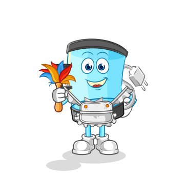 Blender hizmetçi maskotu. çizgi film vektosu