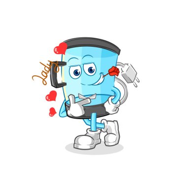 Blender flörtü çizimi. karakter vektosu