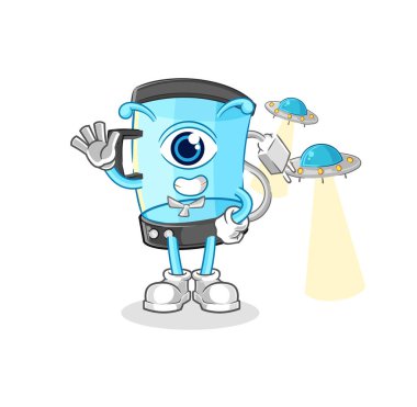 Blender uzaylı çizgi film maskotu vekto