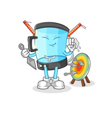 Blender Ninja çizgi filmi. karakter vektosu