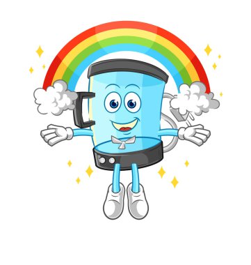 Gökkuşaklı blender. çizgi film vektosu