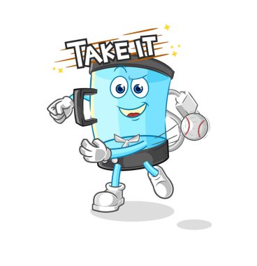 Blender beysbol vektörünü fırlatıyor. karikatür