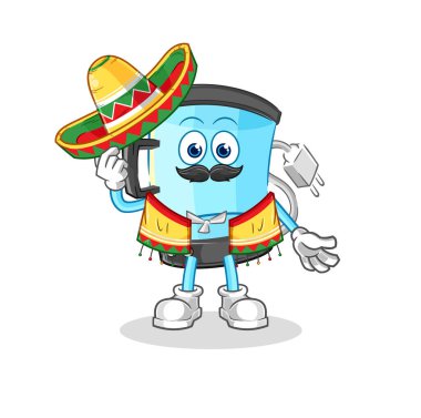 Meksika kültürü ve bayrağı. karikatür maskotu vektosu