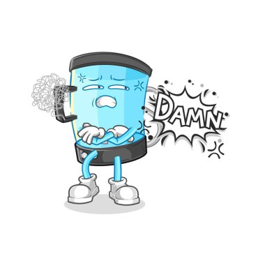 the blender very pissed off illustration. character vecto