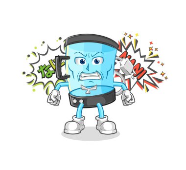 Blender anime kızgın vektörü. karikatür