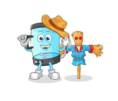 Korkuluk çizgi film karakteri vektosu olan karıştırıcı