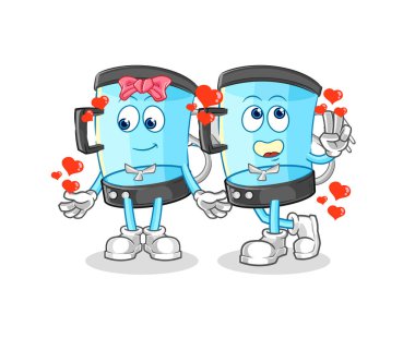 Blender randevu karikatürü. karakter maskotu vekto