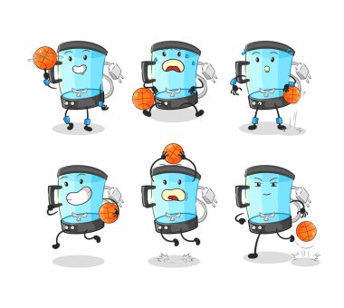 Blender basketbol oyuncusu grup karakteri. maskot vektosu