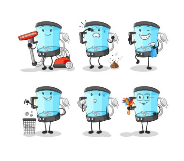 Blender Temizleme Grubu karakteri. karikatür maskotu vektosu