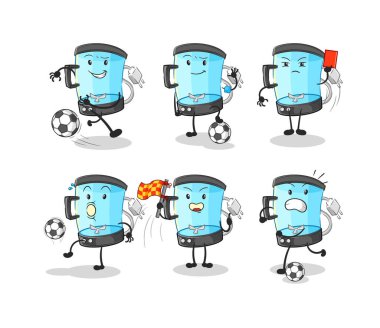 Blender futbol grubu karakteri. karikatür maskotu vektosu