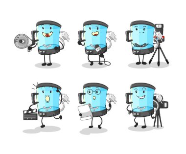 Blender eğlence grubu karakteri. karikatür maskotu vektosu