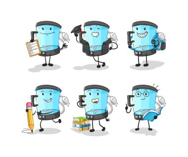 Blender eğitimi karakter belirler. karikatür maskotu vektosu