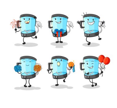 Blender kutlaması karakterini belirledi. karikatür maskotu vektosu