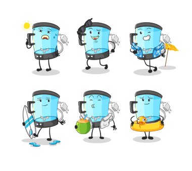 Blender tatil karakteri. karikatür maskotu vektosu