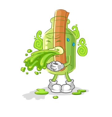 Şişedeki mesaj. Çizgi filmden fırlat. karikatür maskotu vektosu