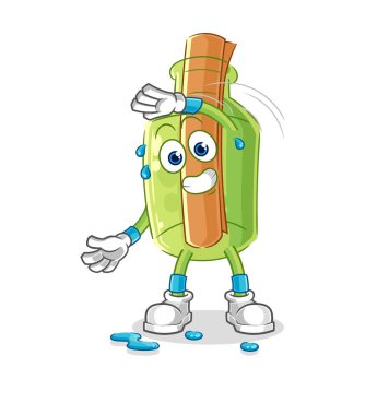 Şişedeki ağlayan illüstrasyon mesajı. karakter vektosu