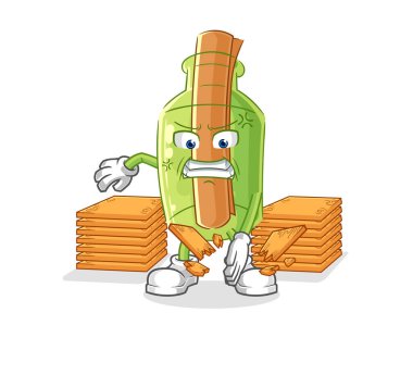 Şişedeki ağırlık çalışması illüstrasyonundaki mesaj. karakter vektosu