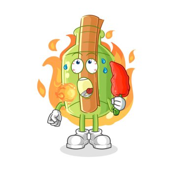 Şişedeki mesajda aşk mektubu illüstrasyonu var. karakter vektosu