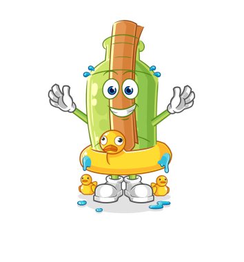 Bir şişe yazar vektöründeki mesaj. karikatür