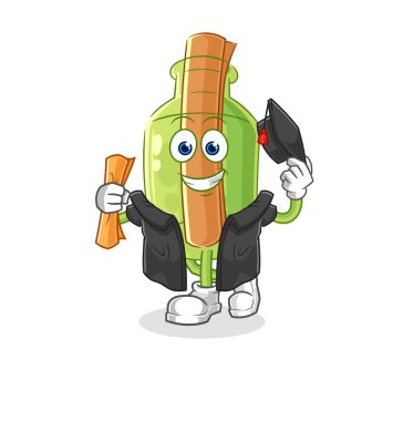 Şişedeki mesaj okul vektörüne gidiyor. karikatür