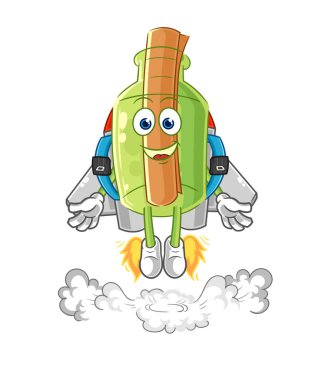 Şişedeki sert vektörlü mesaj. karikatür