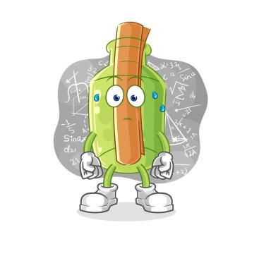 Dürbünlü şişedeki mesaj. karikatür maskotu vektosu