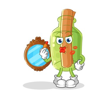 Bir şişe ressamı illüstrasyonundaki mesaj. karakter vektosu