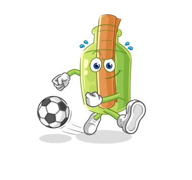 Hokey oynarken şişedeki mesaj. karikatür