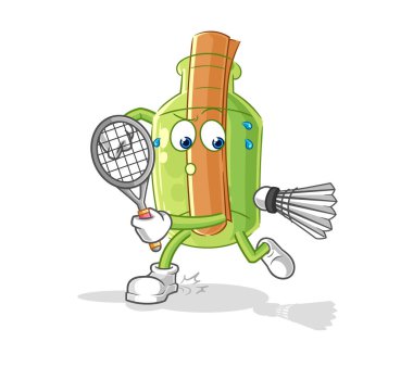 Bir şişe beyzbol çizgi filmindeki mesaj. karikatür maskotu vektosu