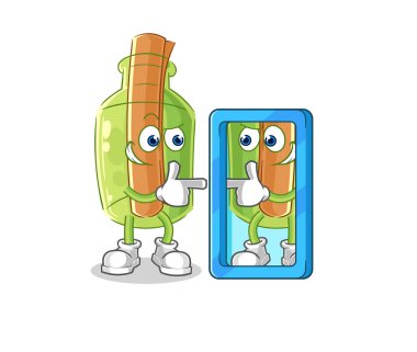 Şişe pilotu maskotundaki mesaj. çizgi film vektosu